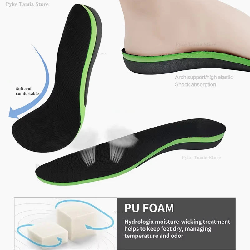 Orthopedic Insole Thickened Arch Support Shoes Pad for Flat Feet Sport Shock Absorption High Elastic Wear Resistant Foot Cushion