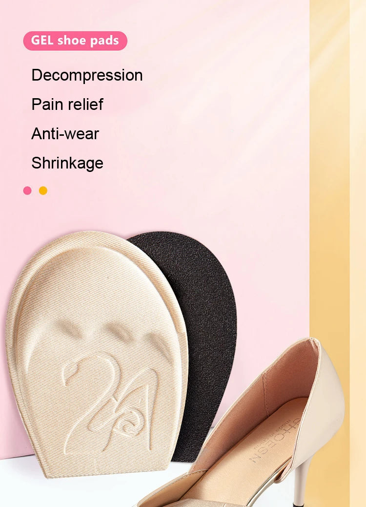 Forefoot Pad Non-slip Sole Toe Plug Cushion Half Insoles for Shoes Inserts Reduce Shoe Size Filler High Heels Pain Relief Pads