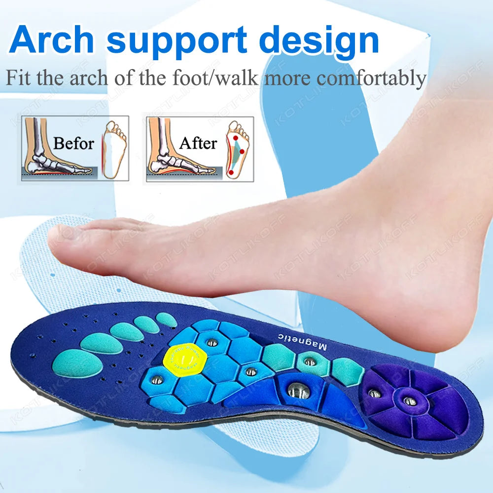 Medical Magnetic Therapy Sports Insoles Massage Foot Weight Loss Slimming Acupressure Insole Anti-fatigue Health Care Shoe Pads