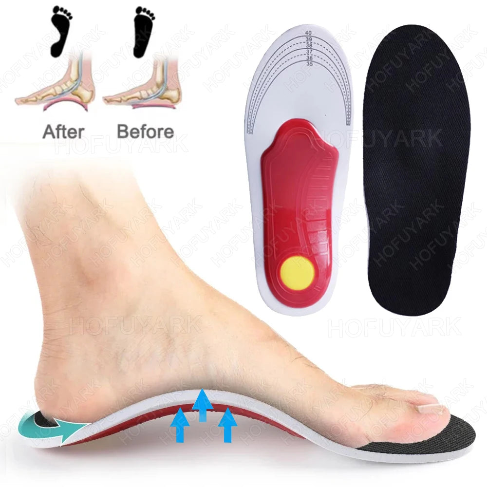 Orthotic Insole Men High Arch Support Flatfoot Orthopedic Insoles For Feet Ease Pressure Plantar Fasciitis Pain Relief Shoe Sole