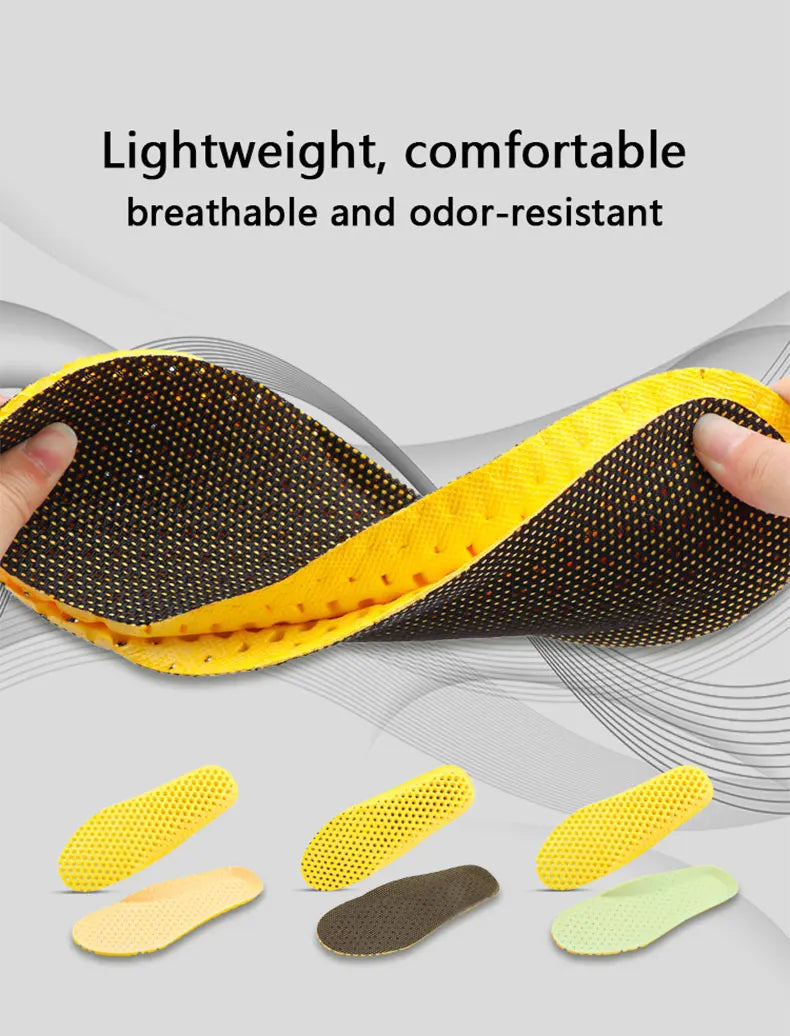 Sports shoe insole is comfortable, breathable, and soft. The insole absorbs sweat and wicks sweat. Sports shoe honeycomb insole