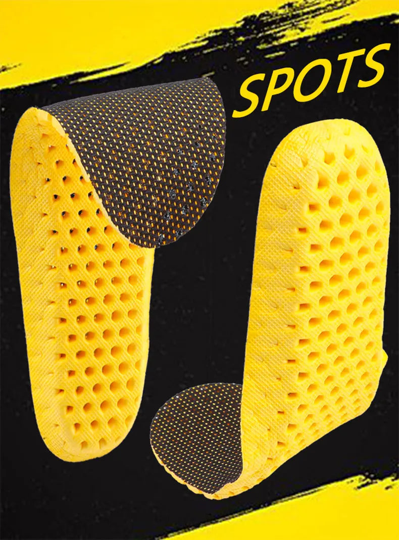 Sports shoe insole is comfortable, breathable, and soft. The insole absorbs sweat and wicks sweat. Sports shoe honeycomb insole
