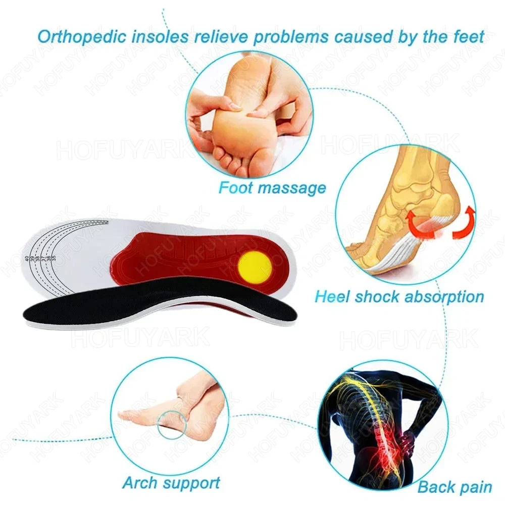 Orthotic Insole Men High Arch Support Flatfoot Orthopedic Insoles For Feet Ease Pressure Plantar Fasciitis Pain Relief Shoe Sole