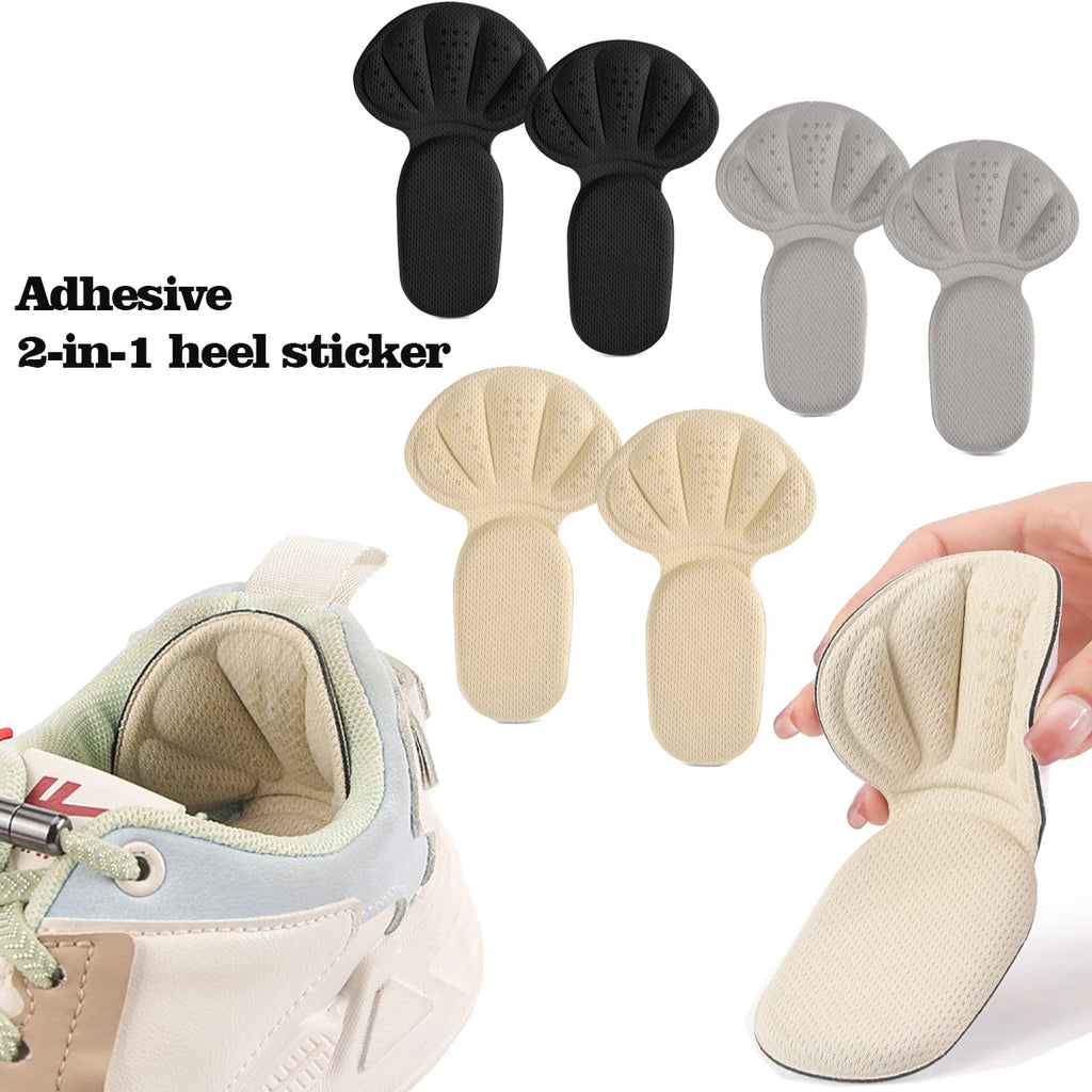 Heel Stickers Sneakers Heel Protection Pads Pain Relief Shoe Size Reducer Half Cushion Heel Inserts T-Shaped Shoe Foot Care Pad