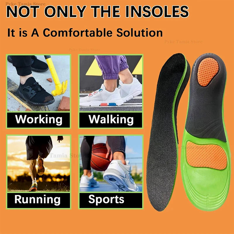 Orthopedic Insole Thickened Arch Support Shoes Pad for Flat Feet Sport Shock Absorption High Elastic Wear Resistant Foot Cushion