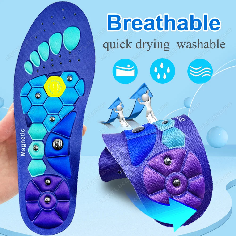 Medical Magnetic Therapy Sports Insoles Massage Foot Weight Loss Slimming Acupressure Insole Anti-fatigue Health Care Shoe Pads