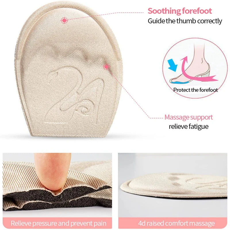 Forefoot Pad Non-slip Sole Toe Plug Cushion Half Insoles for Shoes Inserts Reduce Shoe Size Filler High Heels Pain Relief Pads