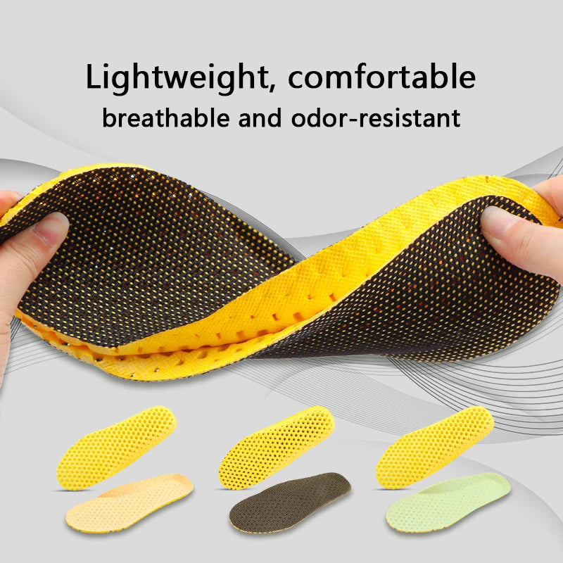 Sports shoe insole is comfortable, breathable, and soft. The insole absorbs sweat and wicks sweat. Sports shoe honeycomb insole