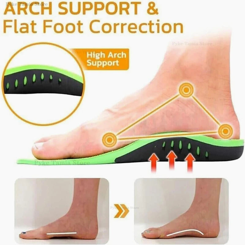 Orthopedic Insole Thickened Arch Support Shoes Pad for Flat Feet Sport Shock Absorption High Elastic Wear Resistant Foot Cushion