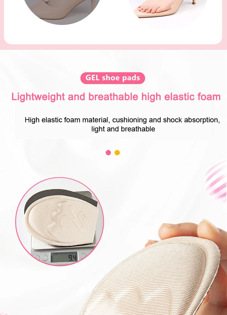 Forefoot Pad Non-slip Sole Toe Plug Cushion Half Insoles for Shoes Inserts Reduce Shoe Size Filler High Heels Pain Relief Pads