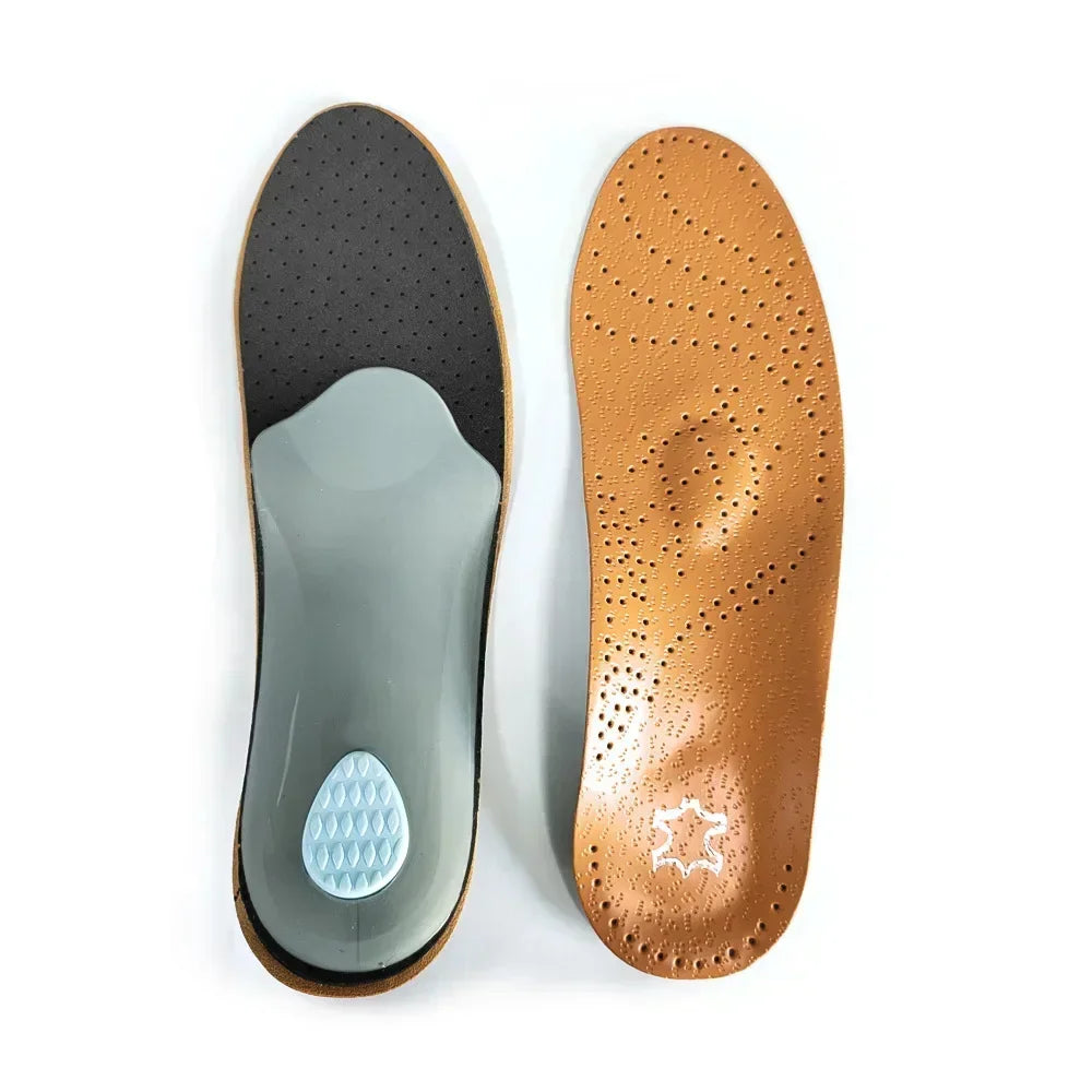 Insole for Shoes Leather Orthotic Insoles Flat Feet High Arch Support Orthopedic Shoes Sole Fit in O/X Leg Corrected Insert