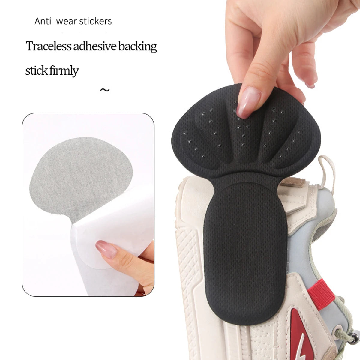 Heel Stickers Sneakers Heel Protection Pads Pain Relief Shoe Size Reducer Half Cushion Heel Inserts T-Shaped Shoe Foot Care Pad